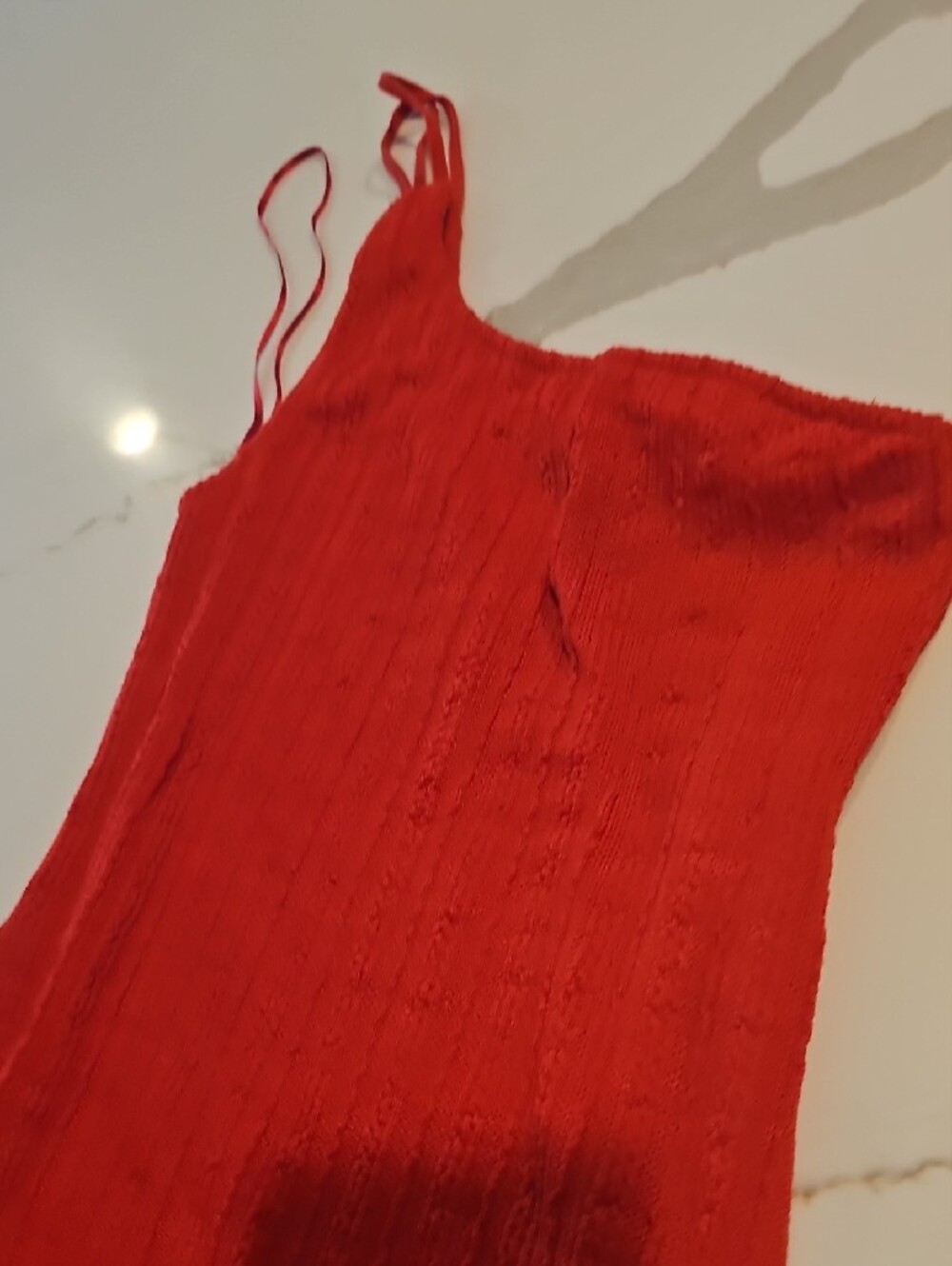 Zara Red Ribbed Maxi Dress - Picture 3 of 4